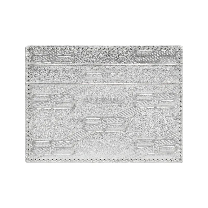 Balenciaga Cow Leather Wallet, Coin Purse, Card Holder Regular Unisex Silver-0