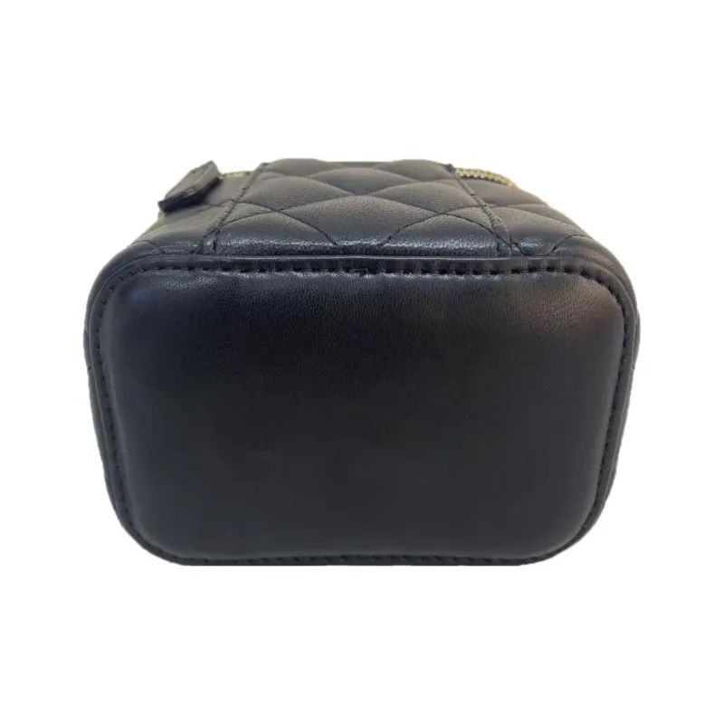CHANEL Trendy Cc Leather Chain Bag, Box Bag, Makeup Bag, Shoulder Bag, Crossbody Bag Women's Black-3