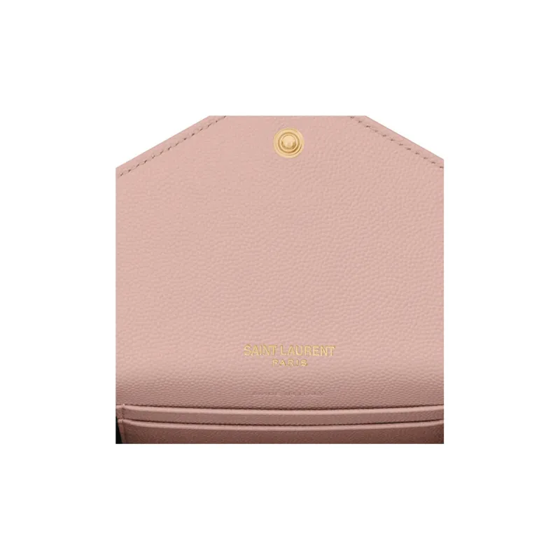 SAINT LAURENT CASSANDRE Cow Leather Wallet Regular Women's Light Pink-4