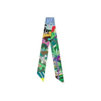 HERMES Twilly Silk Scarves Women's Green