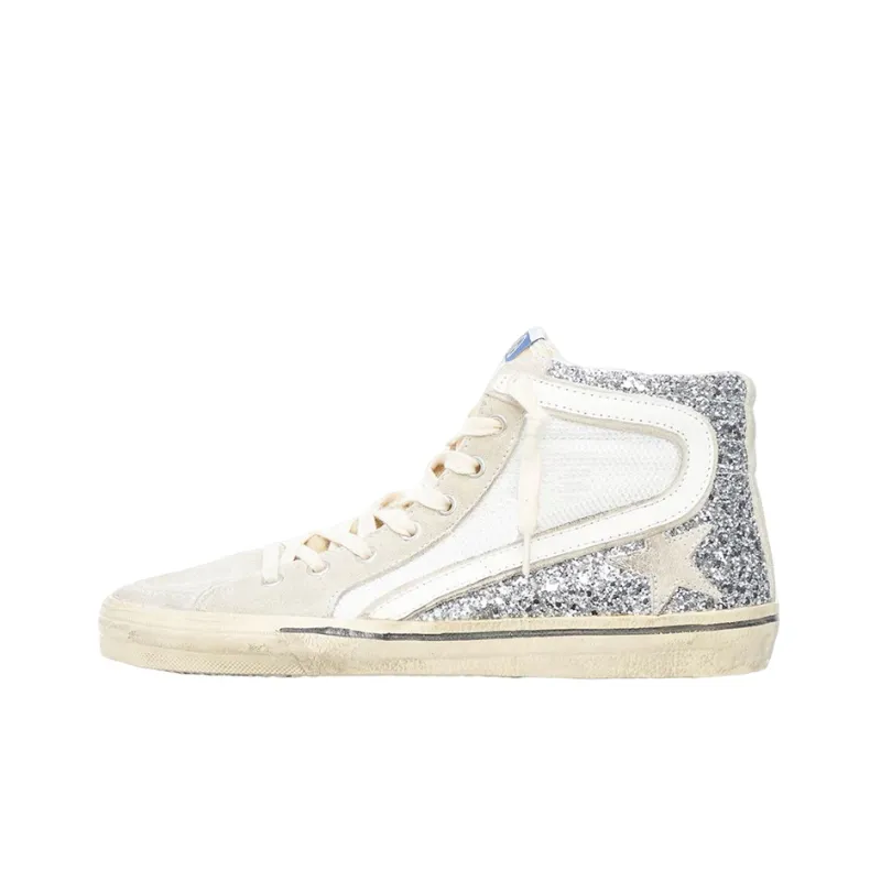 Golden Goose Glitter-detail Leather High-top Sneakers-0