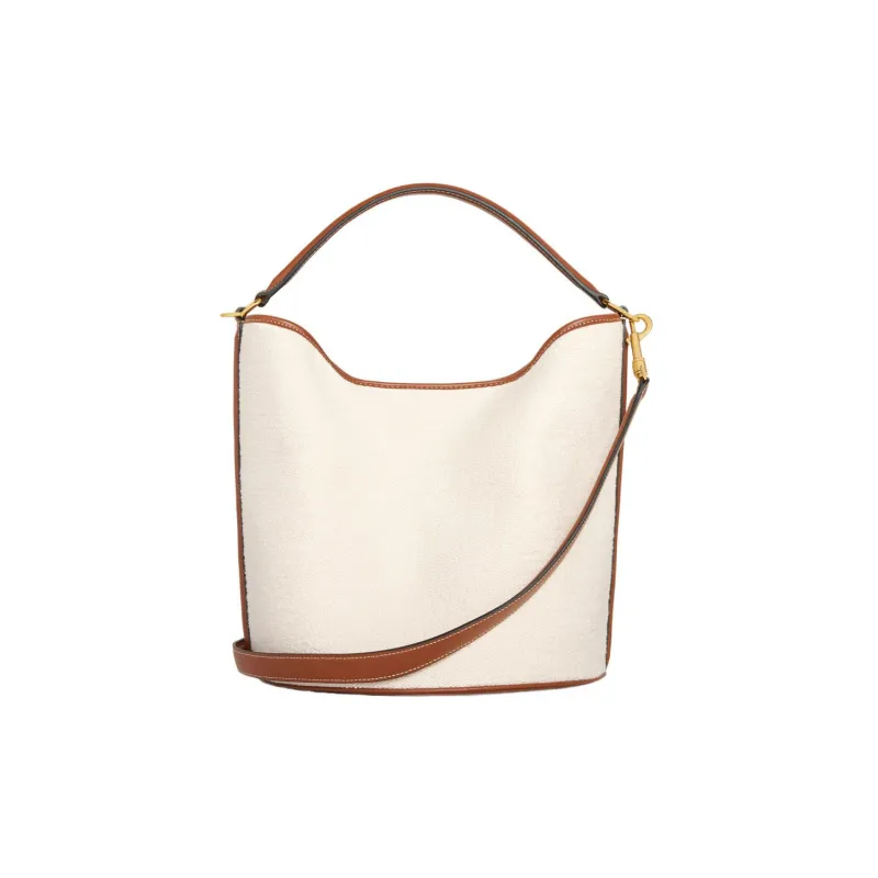 CELINE 16 Jacquard Fabric With Cow Leather Shoulder Bag, Crossbody Bag, Handbag Regular Women's Natural/Tan-2