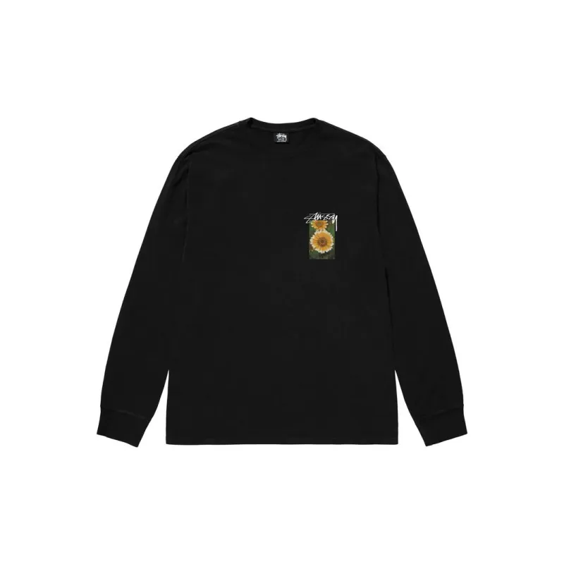 Stussy Flower Grid Pigment Dyed Long Sleeve Tee-1