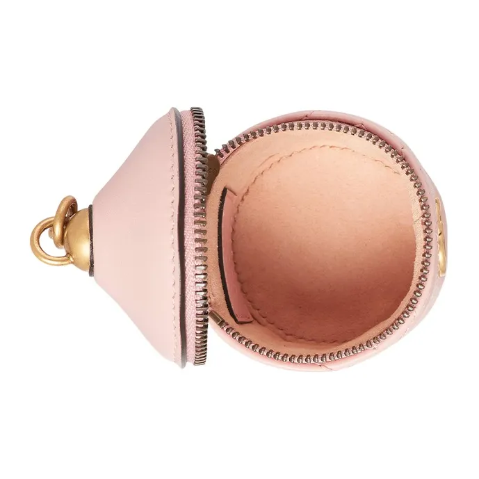 GUCCI GG Marmont Herringbone Leather Key Pouch Women's Light Pink-3