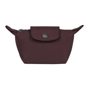 LONGCHAMP Le Pliage Cuir Sheepskin Dumpling Bag Coin Purse Regular Women's Burgundy Red
