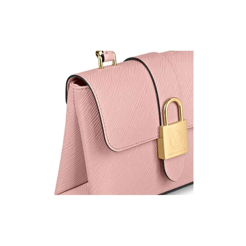 LOUIS VUITTON Locky Cow Leather Lockhead Handbag Women's Pink-4