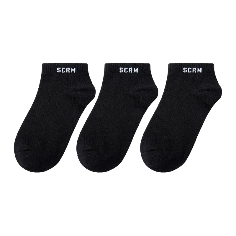 SCRM Terry Moisture Wicking Home Sports Ankle Socks Unisex 3 Pack-0