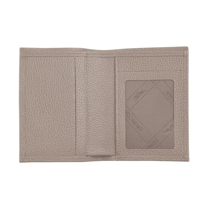 LONGCHAMP Le Foulonné Cow Leather Card Holder Wallet Men's Gray-1