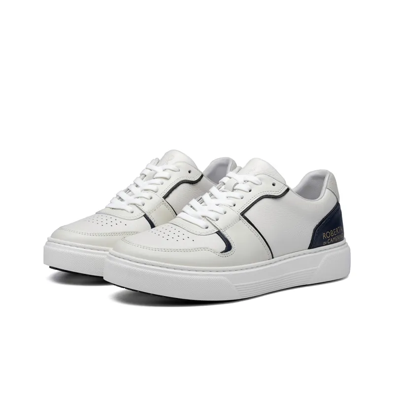 ROBERTA DI CAMERINO Cow Leather Stylish Skateboarding Shoes Men's White-2