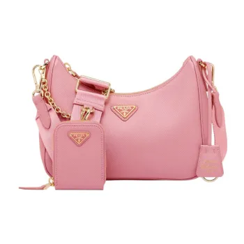 PRADA Re Edition Saffiano Leather Portable Crossbody Bag Shoulder Bag Women's Pink