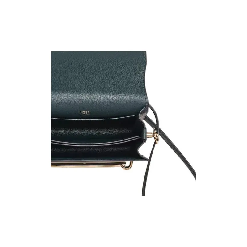 HERMES Roulis Evercolor Calfskin Pig Nose Bag Shoulder Bag Crossbody Bag Mini Women's V0 Vert Rousseau Rousseau Green-4