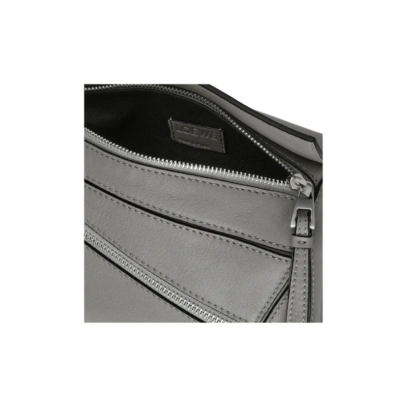 LOEWE Puzzle Cow Leather Fanny Pack Mini Men's Asphalt Gray-5