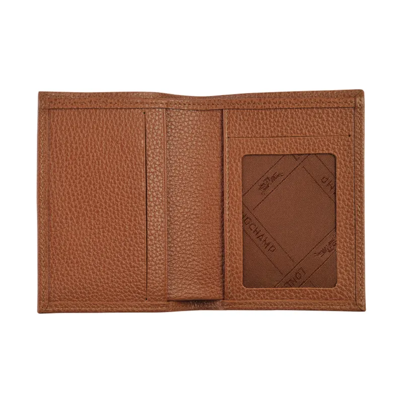 LONGCHAMP Le Foulonné Cow Leather Wallet Men's Caramel Brown-1