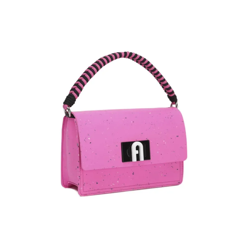 Furla 1927 Collection Rubber Portable Crossbody Bag, Shoulder Bag Mini Women's Pink-1