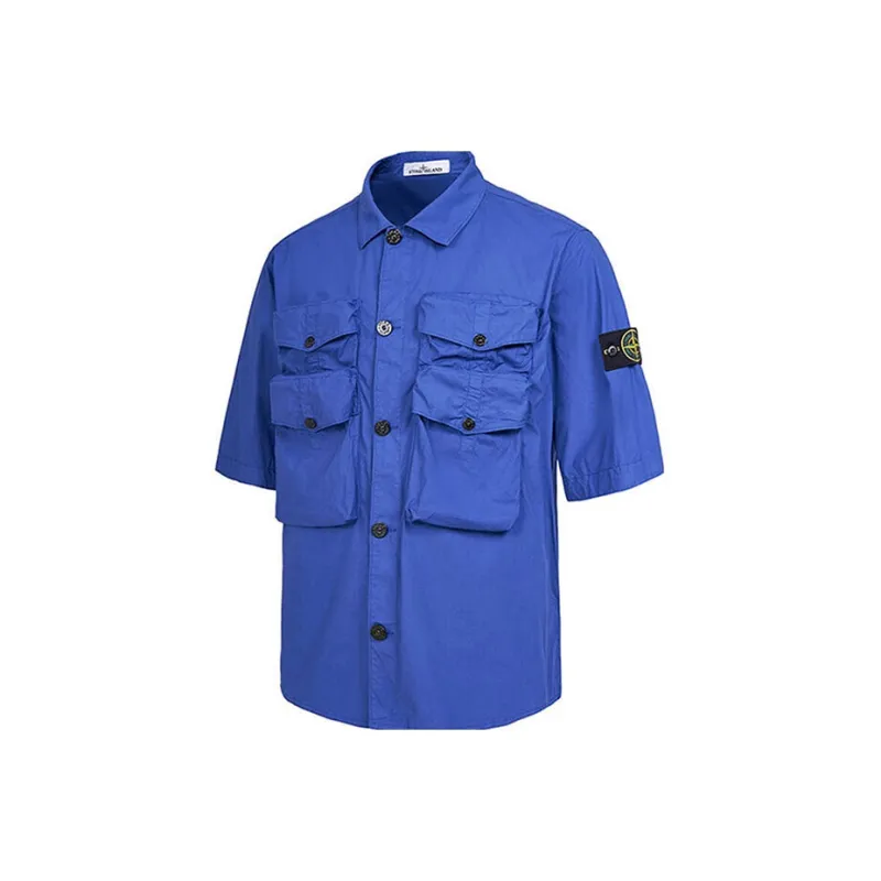 STONE ISLAND Shirts Men Blue Purple-2