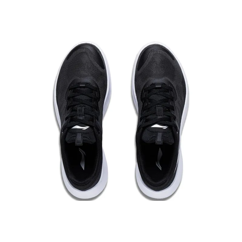 LiNing Feather Cushioning Abrasion Resistant Breathable Low Top Casual Running Shoes Women's Black-3