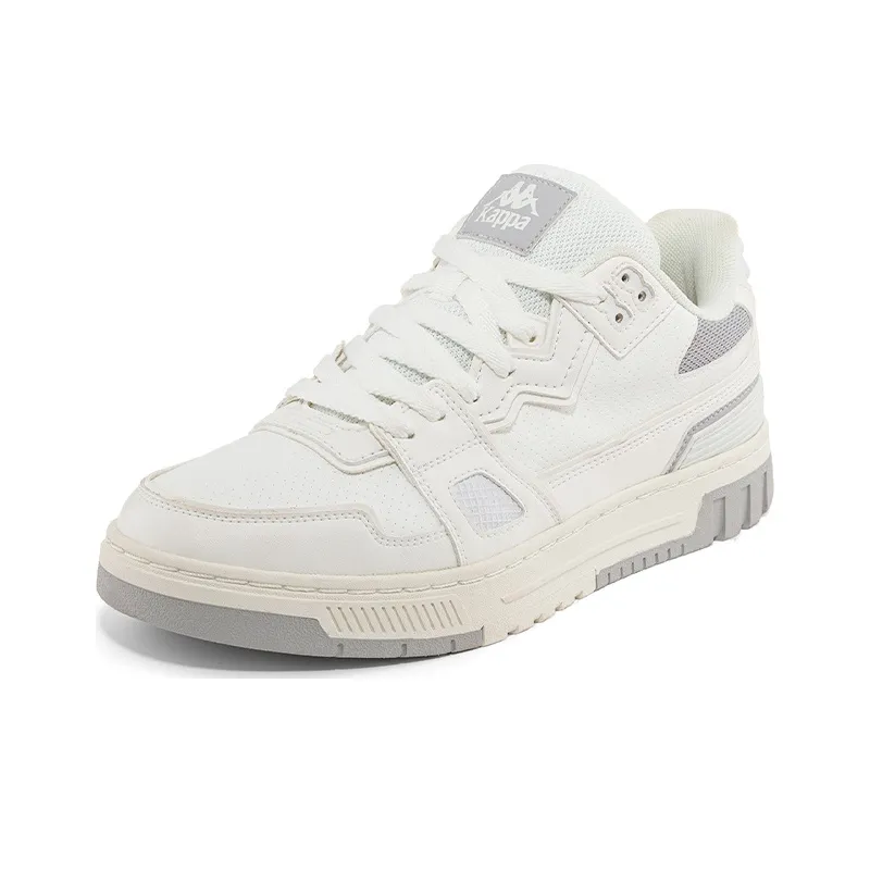 Kappa Anti Slip Wear Resistant Low Top Skateboard Shoes Unisex White Gray-2