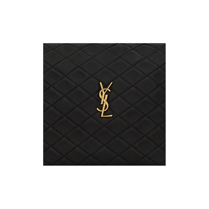 SAINT LAURENT GABY Sheepskin Makeup Bag Regular Women's Black-4