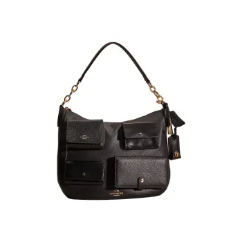 COACH Chelsea Pebbled Leather Handbag, Shoulder Bag, Crossbody Bag Large Size Women's Black