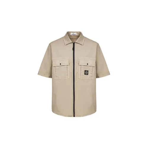 STONE ISLAND Shirts Men Apricot Cream