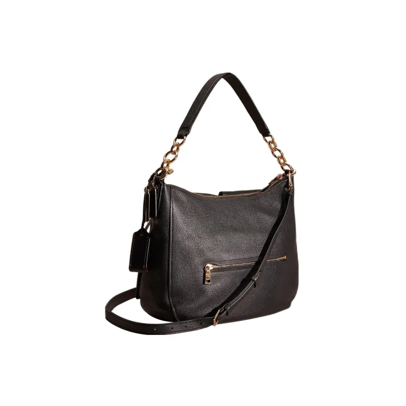 COACH Chelsea Pebbled Leather Handbag, Shoulder Bag, Crossbody Bag Large Size Women's Black-1