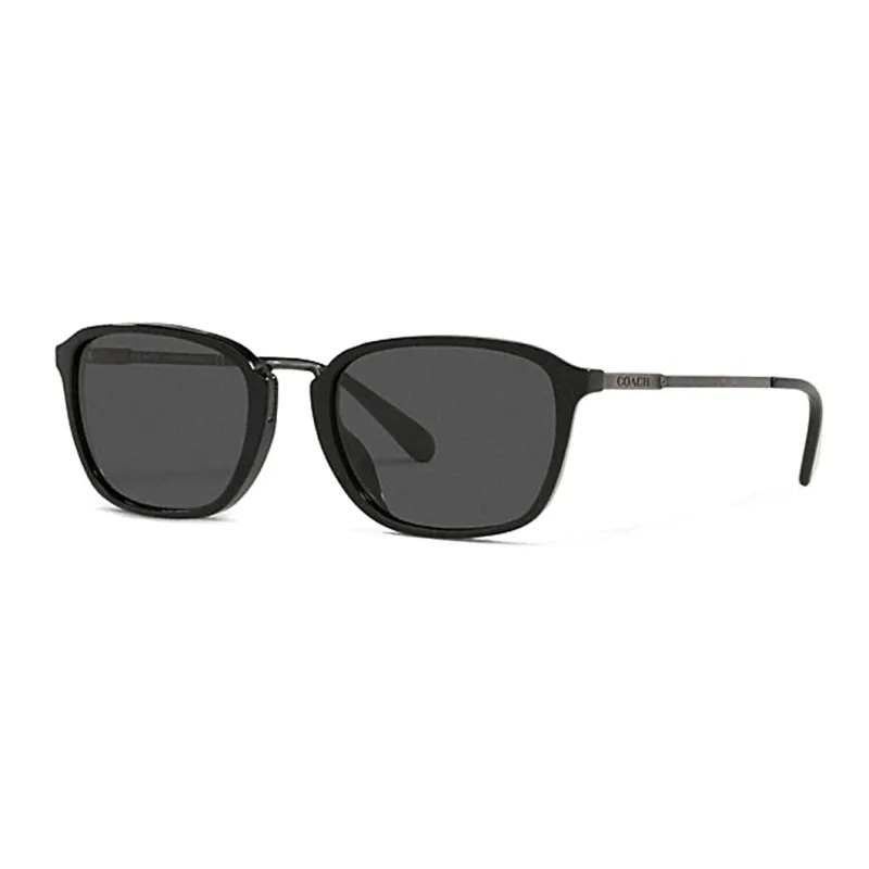 COACH Metal Frame Oval Sunglass Men's Black/Gray-1