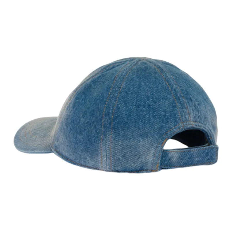 PRADA Triangle-logo Denim Baseball Cap-1