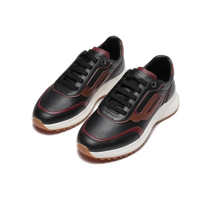 BALLY Low Top Sports Casual Shoes Men's Black Brown-2