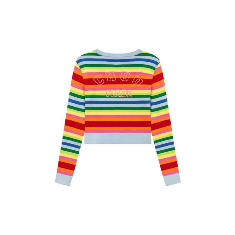 CHUU Knitwear Women's Rainbow Stripes-1