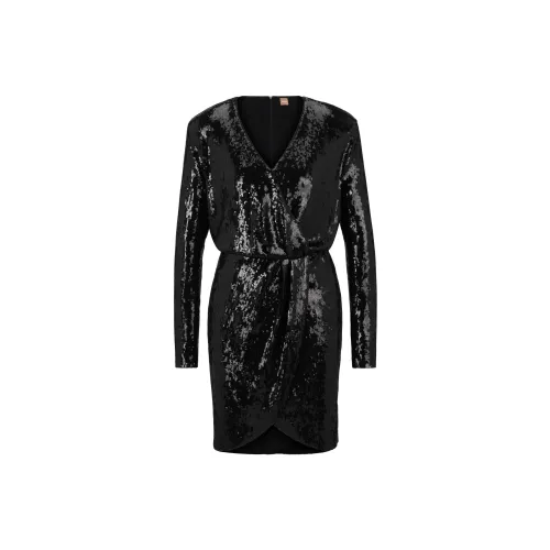 HUGO BOSS Long-Sleeved Dresses Women's Black