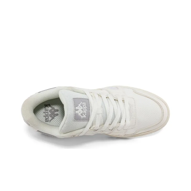 Kappa Anti Slip Wear Resistant Low Top Skateboard Shoes Unisex White Gray-6