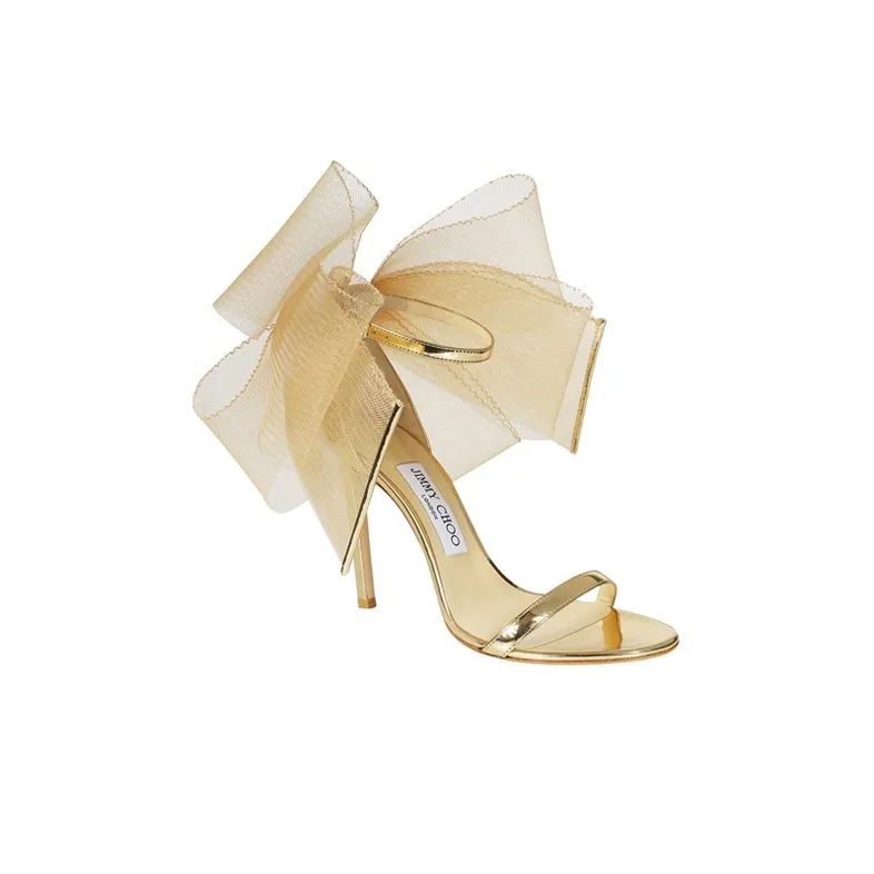 Jimmy Choo Aveline One-Strap Sandals 10cm Women's Gold-3