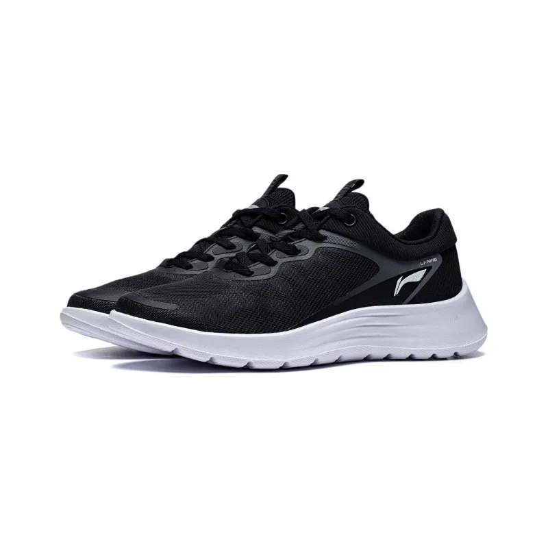 LiNing Feather Cushioning Abrasion Resistant Breathable Low Top Casual Running Shoes Women's Black-2