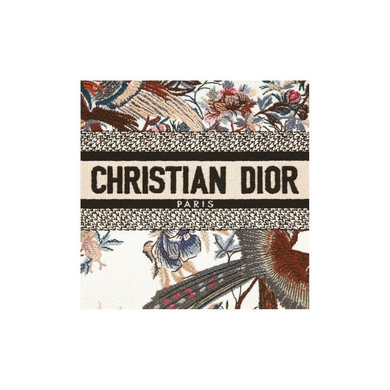 DIOR BookTote Embroidery Tote Bag, Shopping Bag, Handbag Trumpets Women's Milk White-4