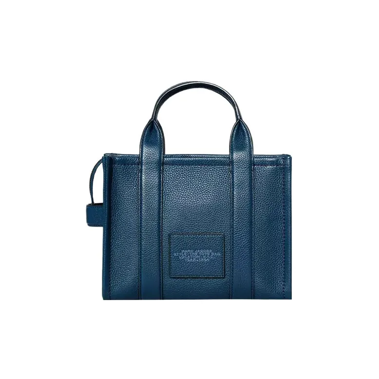 MARC JACOBS The Small Tote Leather Blue Sea-3