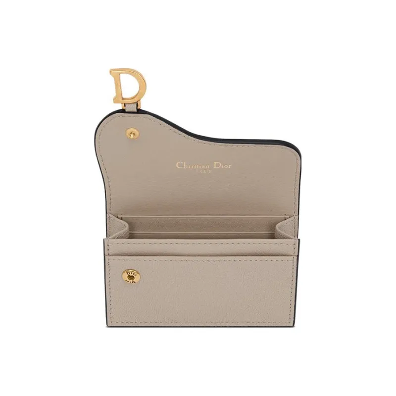 DIOR Saddle Sheepskin Card Holder Women's Sand-2