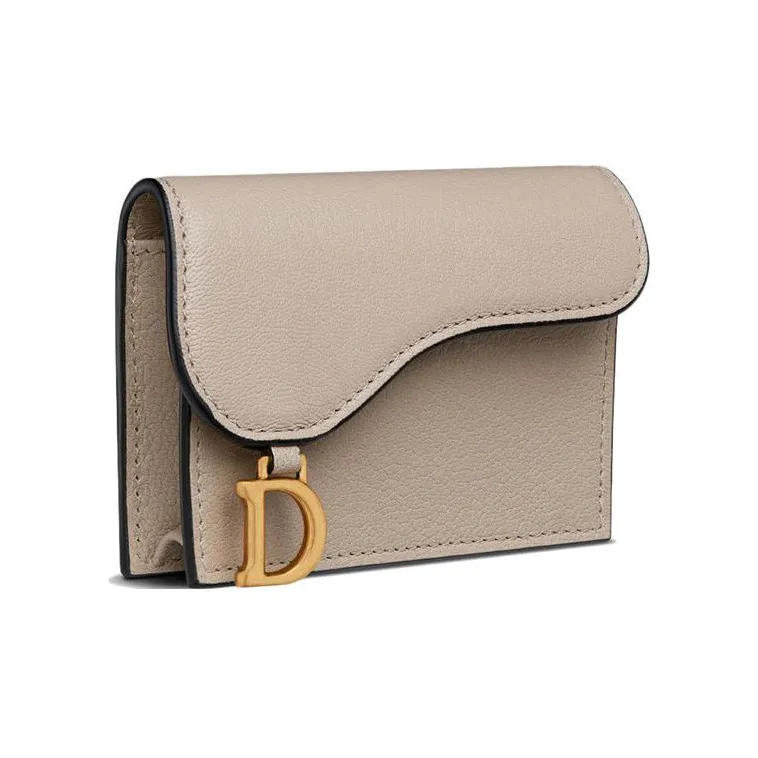 DIOR Saddle Sheepskin Card Holder Women's Sand-1