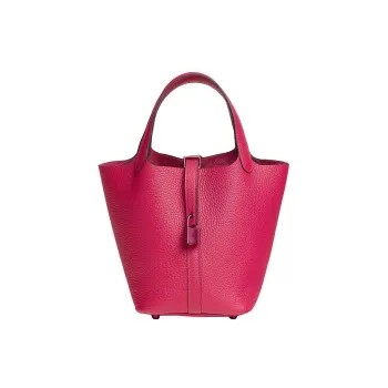 HERMES Picotin Lock Clemence Leather Basket Bag Bucket Bag Handbag 18 Women's 0D Rose Mexico Pink