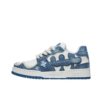 SHOOT BRAND x GRKC PAST V1 LOW Low-Top Stylish Skateboarding Shoes Unisex White Blue