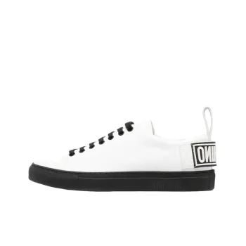 MOSCHINO Low Top Stylish Skateboarding Shoes Men's White Black