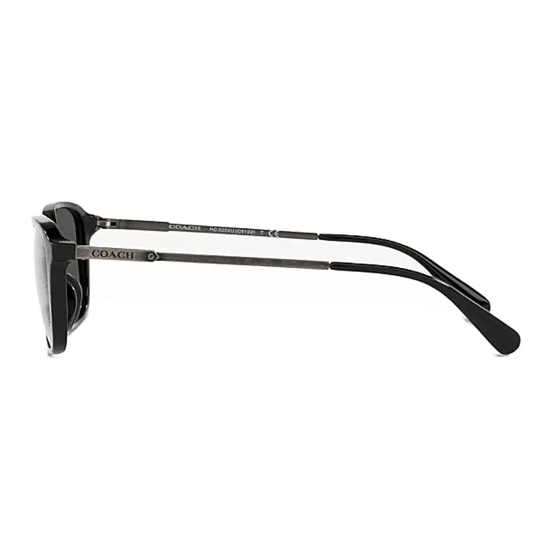 COACH Metal Frame Oval Sunglass Men's Black/Gray-2