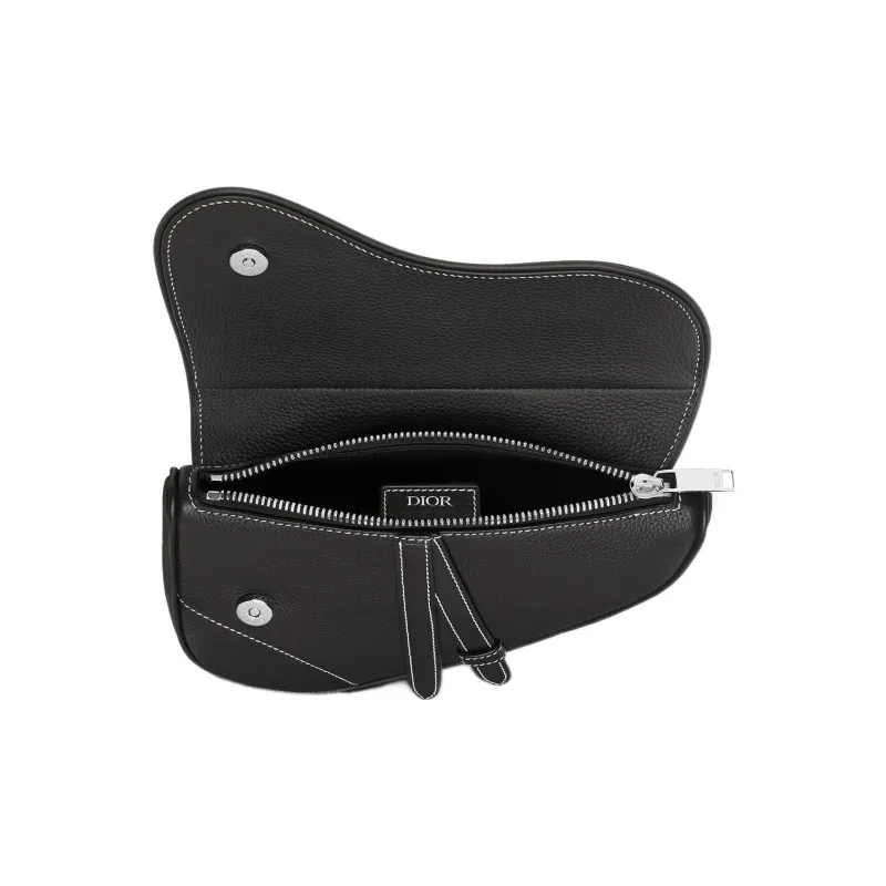 DIOR Saddle Grained Calfskin Saddle Bag Shoulder Bag Crossbody Bag Sling Bag Fanny Pack Mini Men's Black-2