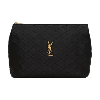 SAINT LAURENT GABY Sheepskin Makeup Bag Regular Women's Black