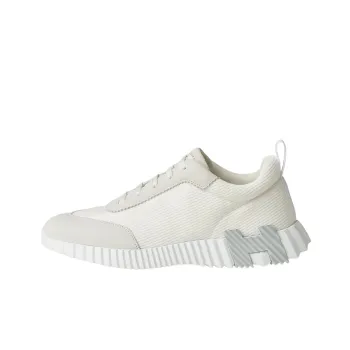 HERMES Bouncing Low Top Sports Casual Shoes Men's Beige Gray