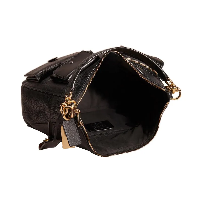 COACH Chelsea Pebbled Leather Handbag, Shoulder Bag, Crossbody Bag Large Size Women's Black-2
