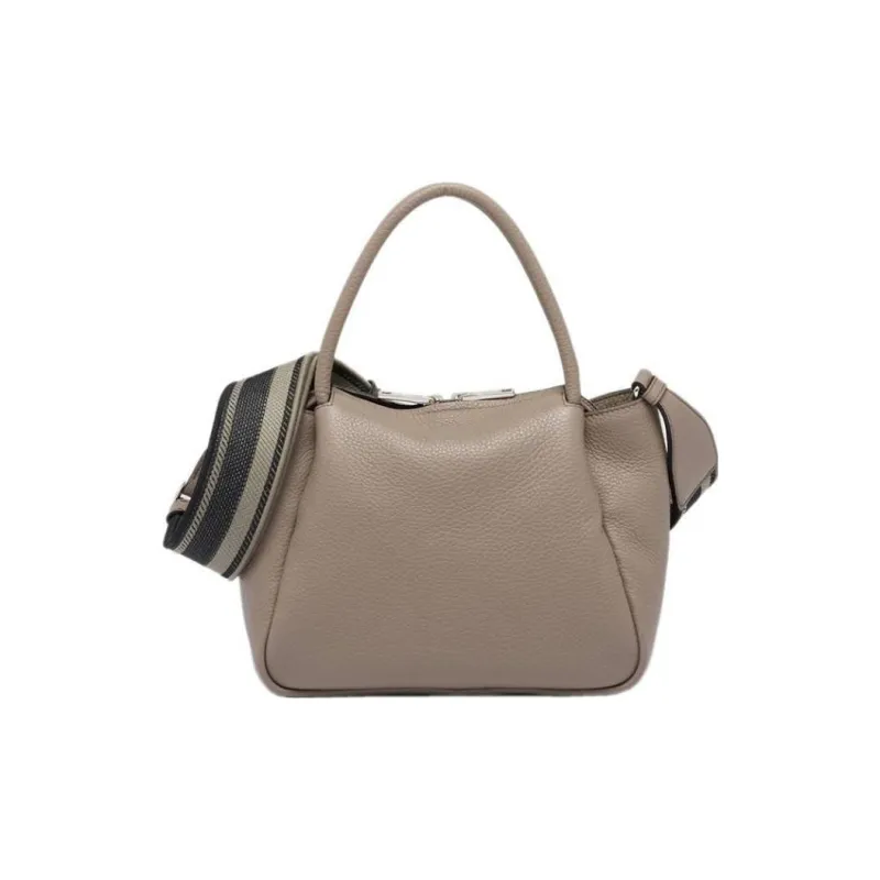 PRADA Leather Shoulder Bag Crossbody Bag Handbag Small Size Women's Mud Gray-2