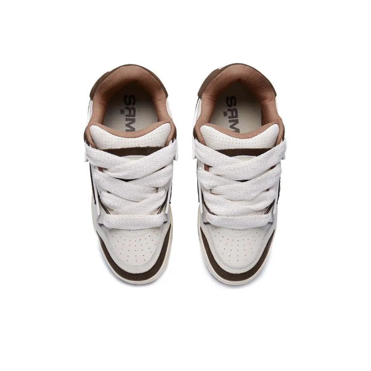 SIMPLE RIMLESS/SRME Srme Lightning-01 Anti-Slip Wear-Resistant Low-Top Skateboard Shoes Unisex Coffee-2