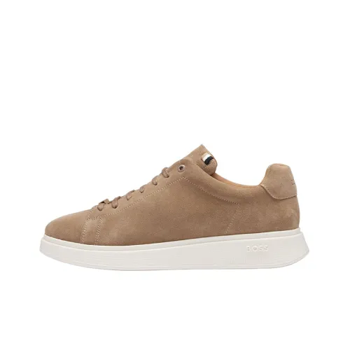 HUGO BOSS Skateboard Shoes Men Low-Top Light Brown