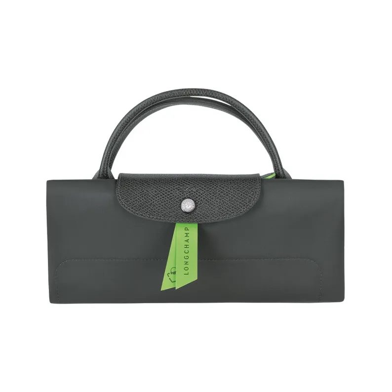 LONGCHAMP Le Pliage Green Cow Leather Trim Handbag Travel Bag Men's-3