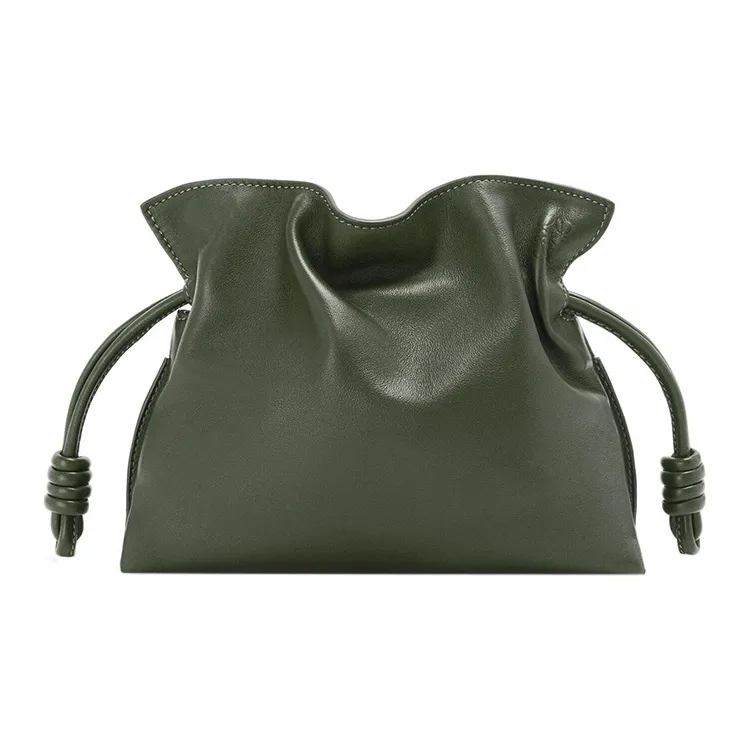 LOEWE Calfskin One Shoulder Crossbody Clutch Mini Women's Khaki Green-0